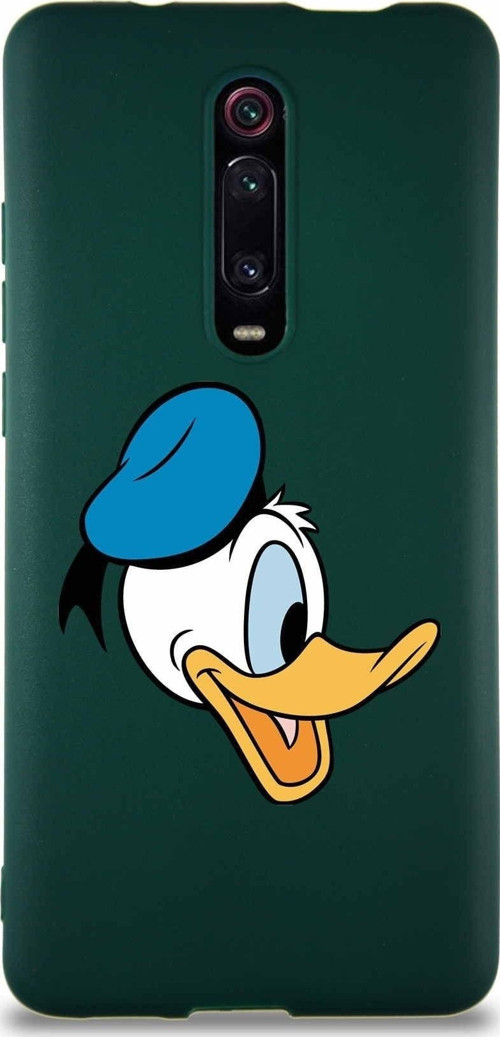 Xiaomi Mi 9T Soft Premier Kapak Donald Duck-F Tasarımlı Silikon Kılıf - Yeşil