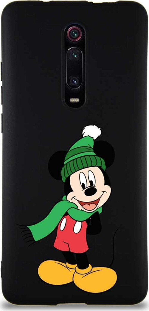 Xiaomi Mi 9T Soft Premier Kapak Mickey Mouse-G Tasarımlı Silikon Kılıf - Siyah