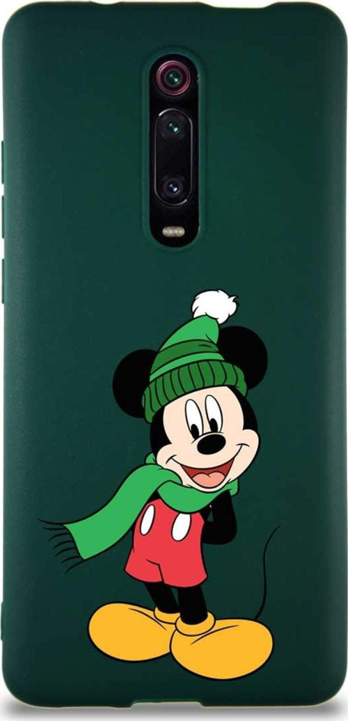 Xiaomi Mi 9T Soft Premier Kapak Mickey Mouse-G Tasarımlı Silikon Kılıf - Yeşil