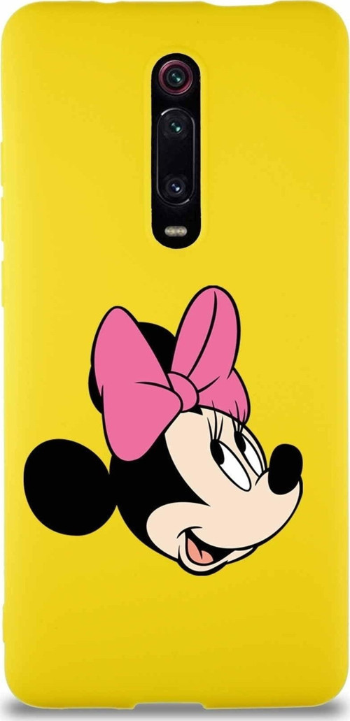 Xiaomi Mi 9T Soft Premier Kapak Minnie Mouse-A Tasarımlı Silikon Kılıf - Sarı