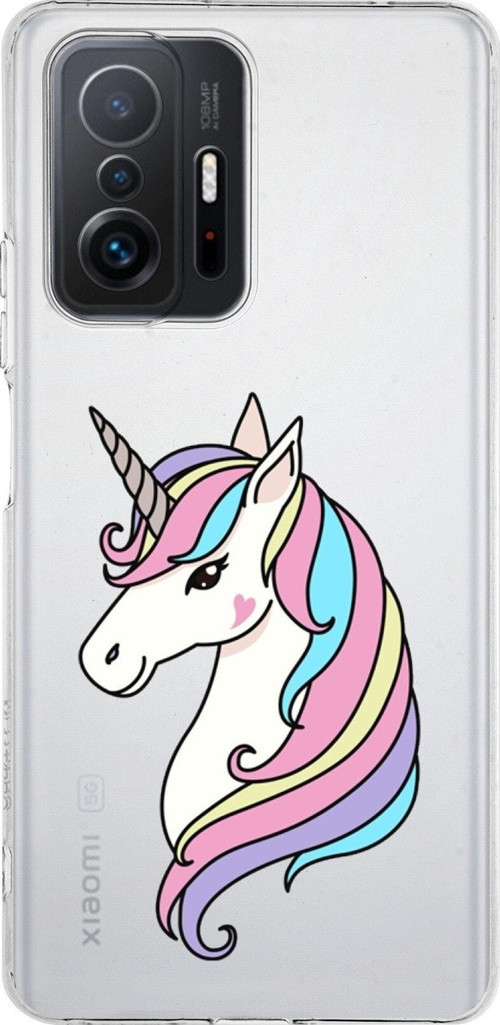 Xiaomi Mi 11T Pro Uyumlu Kapak Unicorn Tasarımlı Şeffaf Kılıf