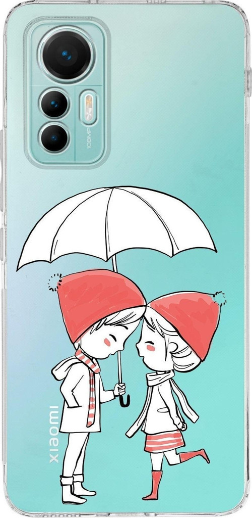 Xiaomi Mi 12 Lite Uyumlu Kapak Aşk Tasarımlı Şeffaf Silikon Kılıf