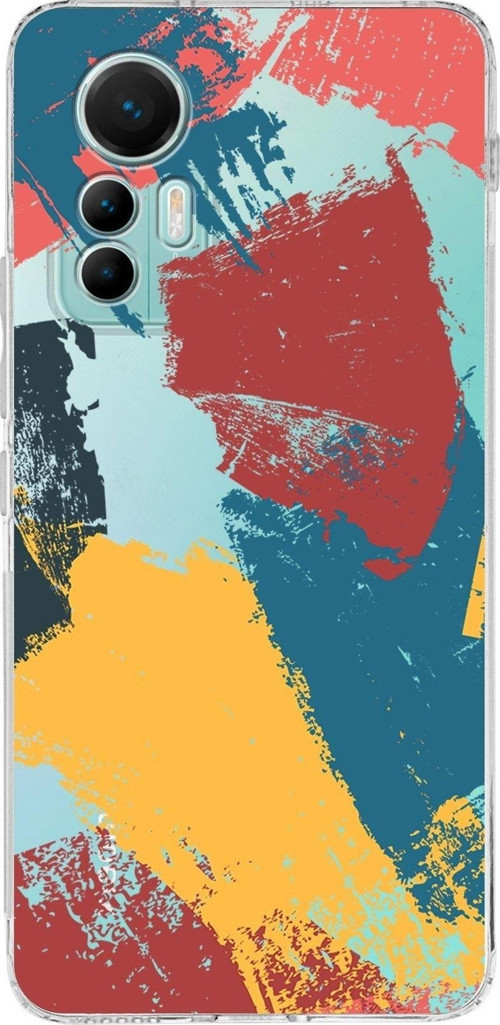 Xiaomi Mi 12 Lite Uyumlu Kapak Brushstroke Tasarımlı Şeffaf Silikon Kılıf