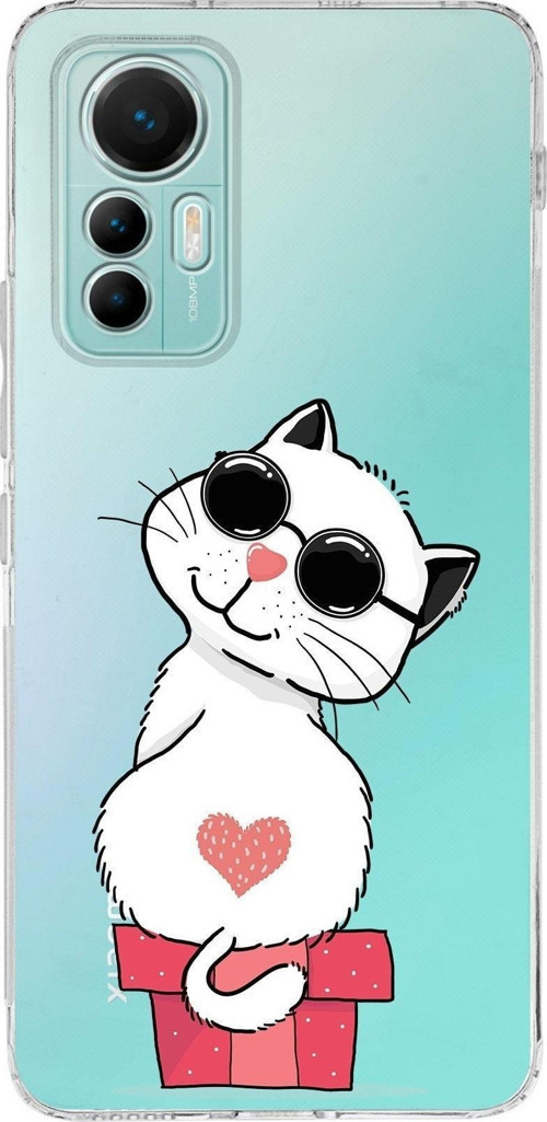 Xiaomi Mi 12 Lite Uyumlu Kapak Coolcat Tasarımlı Şeffaf Silikon Kılıf