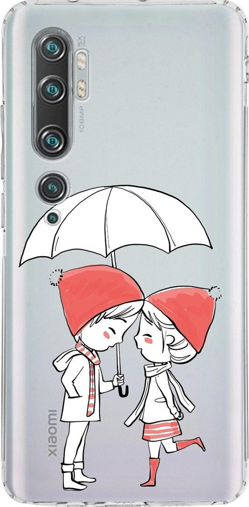 Xiaomi Mi Note 10 Pro Kamera Korumalı Kapak Aşk Tasarımlı Şeffaf Kılıf