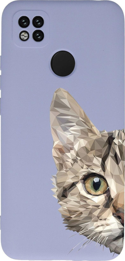 Xiaomi Redmi 10A Uyumlu Lansman Kılıf Catface Tasarımlı Içi Kadife Kapak-Lila