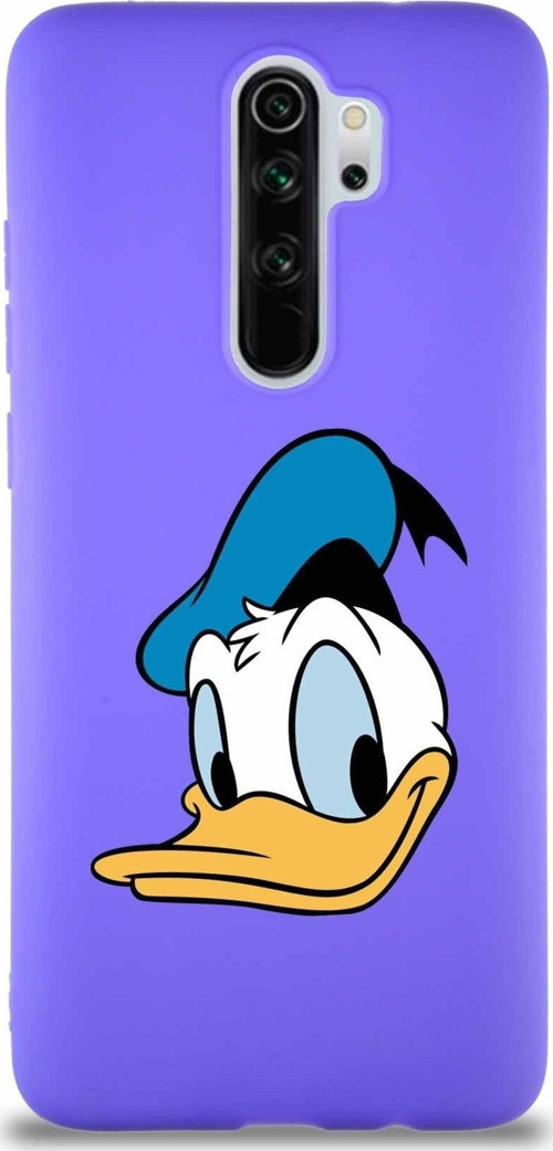 Xiaomi Redmi Note 8 Pro Soft Premier Kapak Donald Duck-B Tasarımlı Silikon Kılıf - Mor