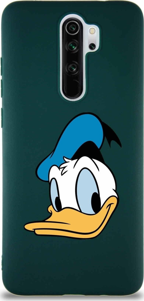 Xiaomi Redmi Note 8 Pro Soft Premier Kapak Donald Duck-B Tasarımlı Silikon Kılıf - Yeşil