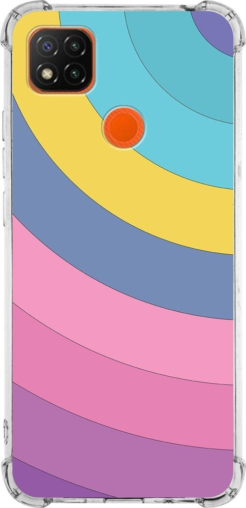 Xiaomi Redmi 9C Köşe Korumalı Antişok Kapak Renk Cümbüşü Tasarımlı Şeffaf Silikon Kılıf