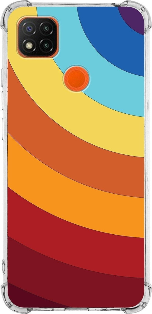 Xiaomi Redmi 9C Köşe Korumalı Antişok Kapak Renk Cümbüşü Tasarımlı Şeffaf Silikon Kılıf