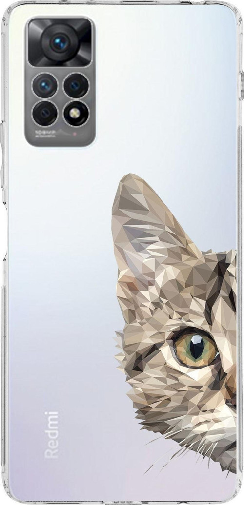 Xiaomi Redmi Note 11 Pro Uyumlu Kapak Catface Tasarımlı Şeffaf Kılıf