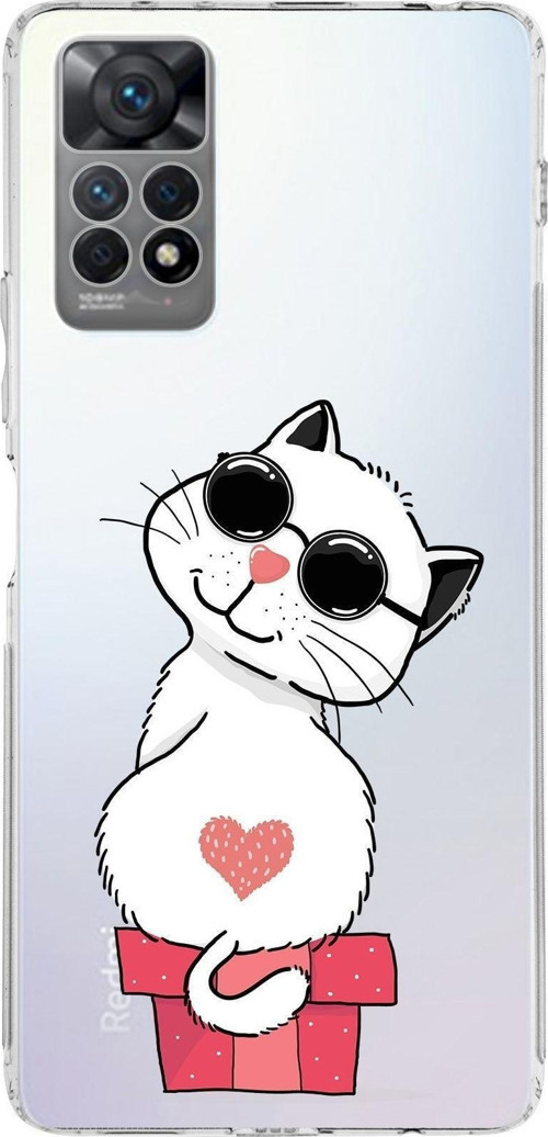 Xiaomi Redmi Note 11 Pro Uyumlu Kapak Coolcat Tasarımlı Şeffaf Kılıf
