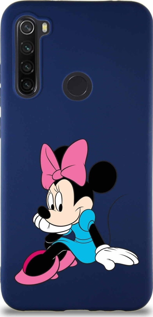 Xiaomi Redmi Note 8 Soft Premier Kapak Minnie Mouse-E Tasarımlı Silikon Kılıf - Lacivert