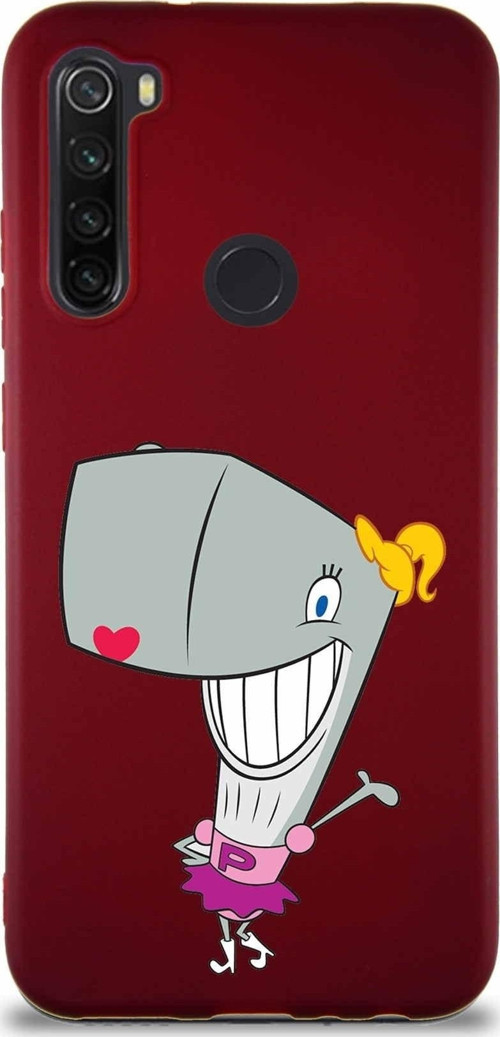 Xiaomi Redmi Note 8 Soft Premier Kapak Pearl Yengeç Tasarımlı Silikon Kılıf - Mürdüm