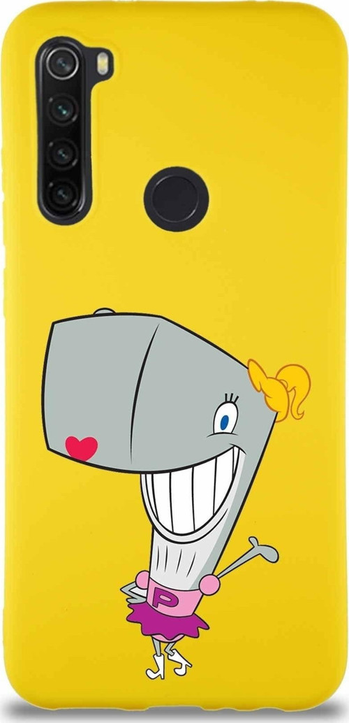 Xiaomi Redmi Note 8 Soft Premier Kapak Pearl Yengeç Tasarımlı Silikon Kılıf - Sarı