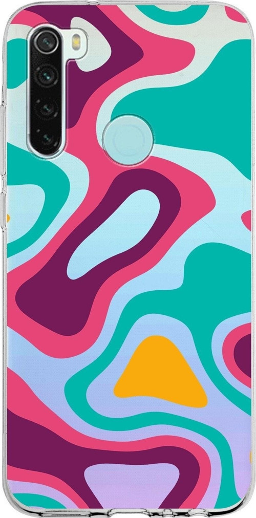 Xiaomi Redmi Note 8 Uyumlu Kapak Renkli Desen Tasarımlı Şeffaf Silikon Kılıf