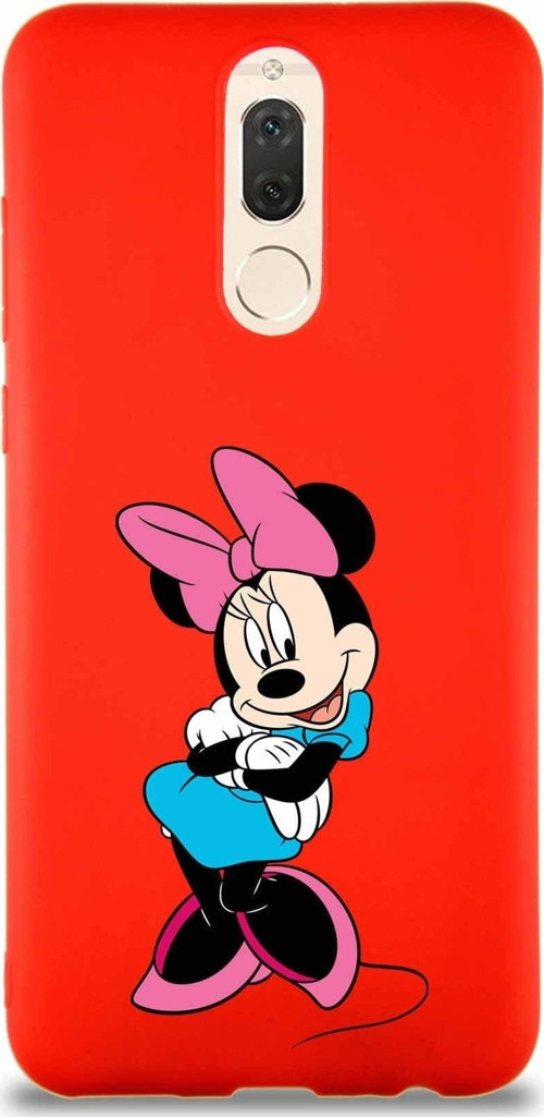 Huawei Mate 10 Lite Soft Premier Kapak Minnie Mouse-D Tasarımlı Silikon Kılıf - Kırmızı