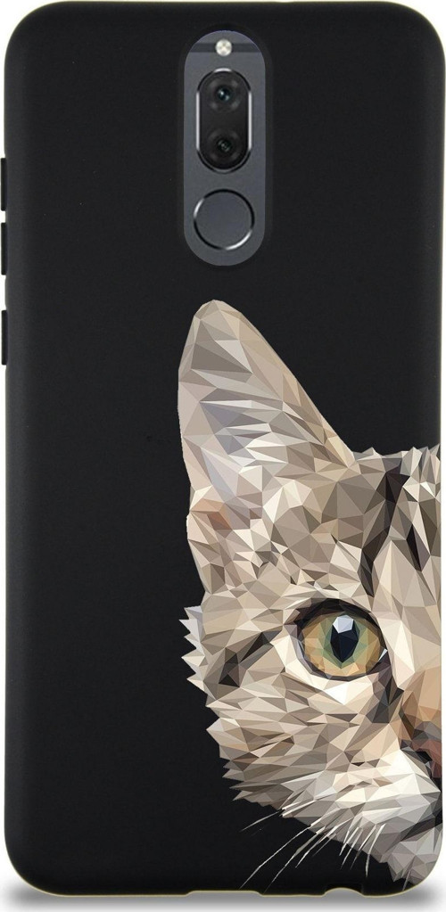 Huawei Mate 10 Lite Uyumlu Lansman Kılıf Catface Tasarımlı Içi Kadife Siyah Kapak