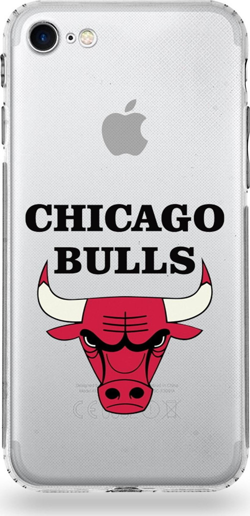 Apple Iphone Se 2022 Uyumlu Kamera Korumalı Kapak Chicago Bulls Tasarımlı Şeffaf Kılıf