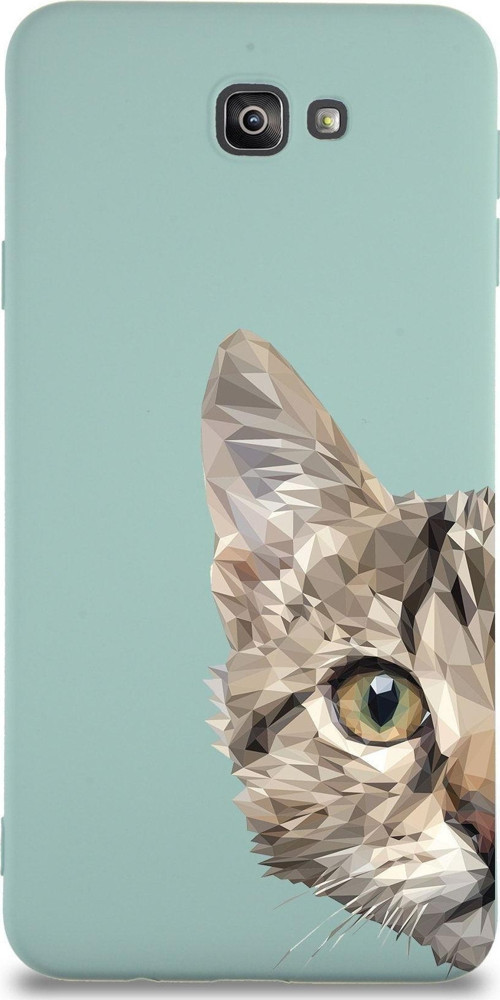 Samsung Galaxy J7 Prime 2 Uyumlu Lansman Kılıf Catface Tasarımlı Içi Kadife Kapak-Turkuaz