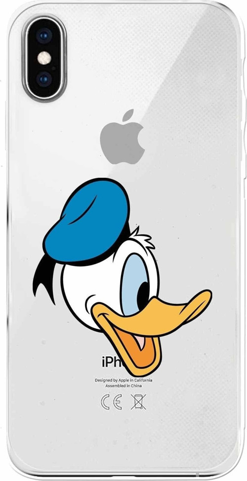 Apple Iphone Xs Max Uyumlu Kamera Korumalı Kapak Donald Duck Tasarımlışeffaf Kılıf