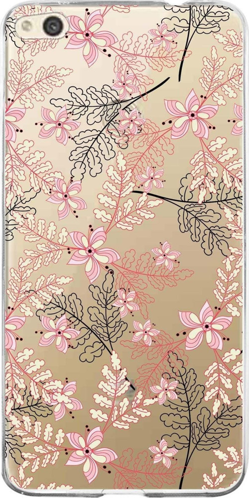 Huawei Gr3 2017 Uyumlu Kapak Floral Kırmızı Tasarımlı Şeffaf Silikon Kılıf