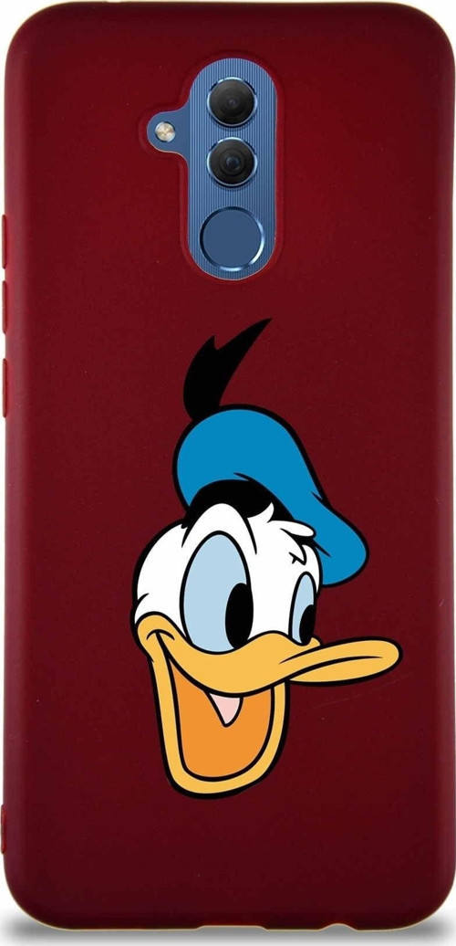 Huawei Mate 20 Lite Soft Premier Kapak Donald Duck-A Tasarımlı Silikon Kılıf - Mürdüm