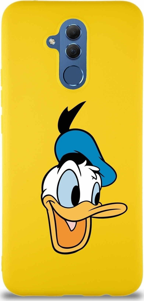 Huawei Mate 20 Lite Soft Premier Kapak Donald Duck-A Tasarımlı Silikon Kılıf - Sarı