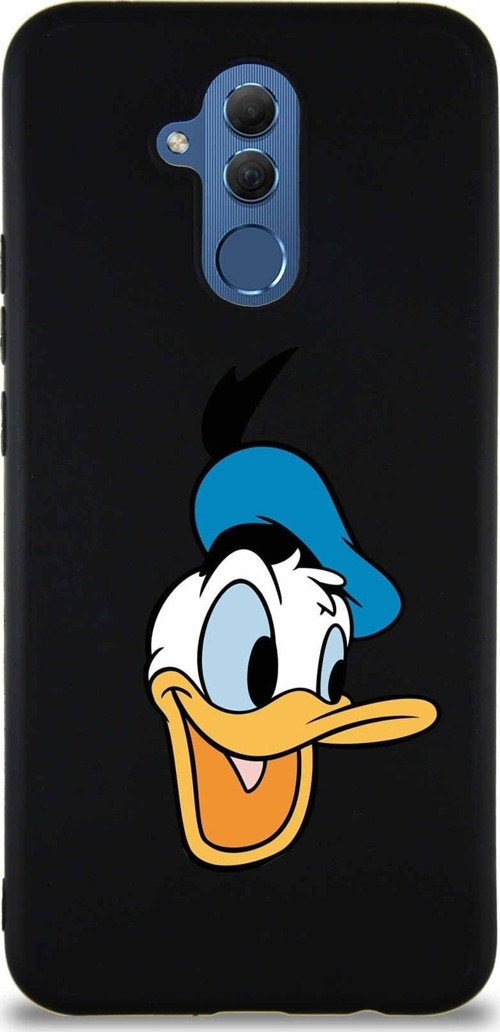 Huawei Mate 20 Lite Soft Premier Kapak Donald Duck-A Tasarımlı Silikon Kılıf - Siyah