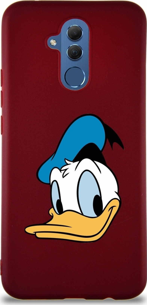 Huawei Mate 20 Lite Soft Premier Kapak Donald Duck-B Tasarımlı Silikon Kılıf - Mürdüm