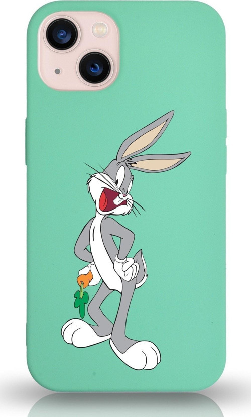 Iphone 13 Uyumlu Lansman Kılıf Bugs Bunny Tasarımlı Altı Kapalı Içi Kadife Kaplı Kapak