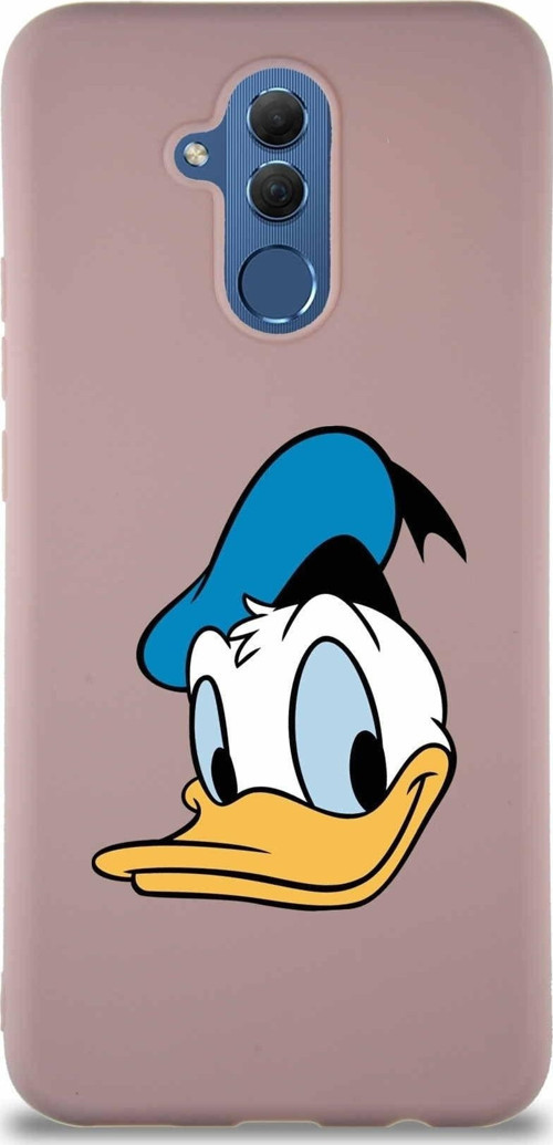 Huawei Mate 20 Lite Soft Premier Kapak Donald Duck-B Tasarımlı Silikon Kılıf - Pudra