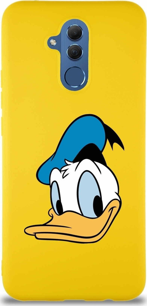 Huawei Mate 20 Lite Soft Premier Kapak Donald Duck-B Tasarımlı Silikon Kılıf - Sarı