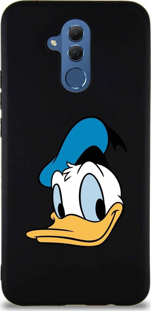 Huawei Mate 20 Lite Soft Premier Kapak Donald Duck-B Tasarımlı Silikon Kılıf - Siyah