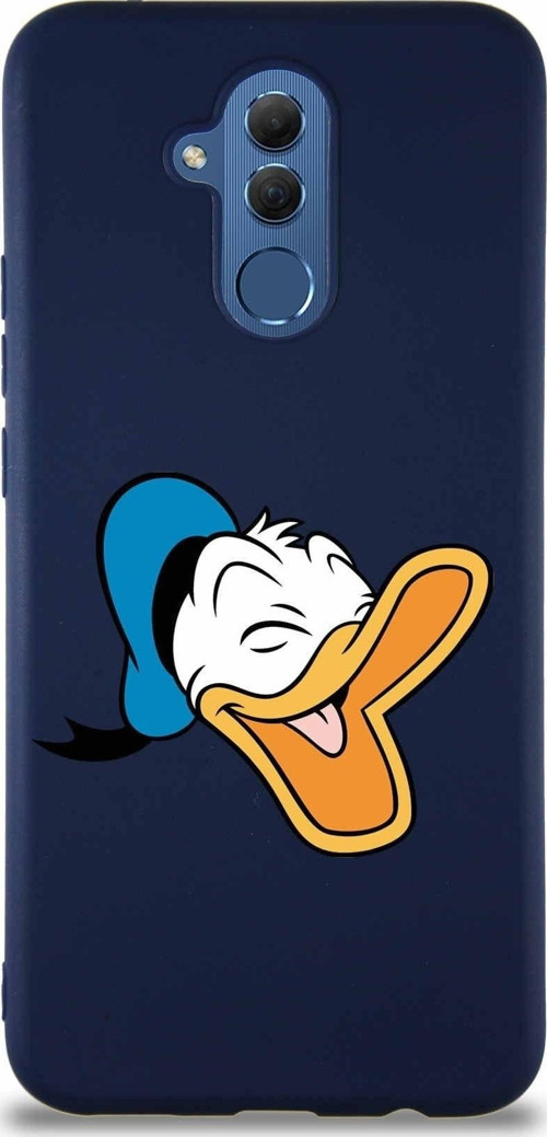 Huawei Mate 20 Lite Soft Premier Kapak Donald Duck-E Tasarımlı Silikon Kılıf - Lacivert