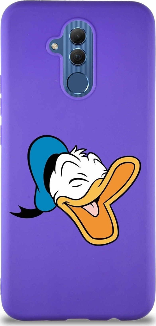 Huawei Mate 20 Lite Soft Premier Kapak Donald Duck-E Tasarımlı Silikon Kılıf - Mor