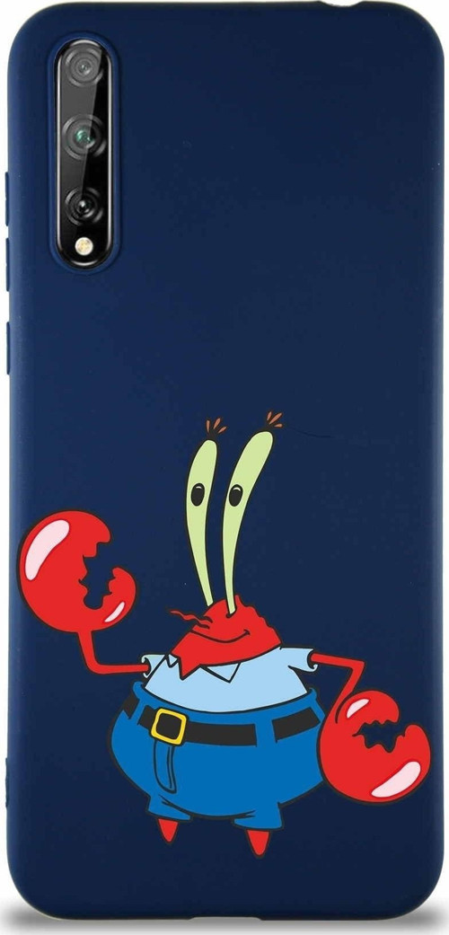Huawei P Smart S Soft Premier Kapak Bay Yengeç Tasarımlı Silikon Kılıf - Lacivert