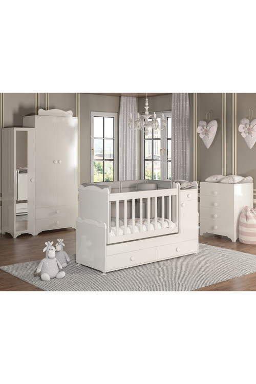 Sahra 950 3 Kapılı Bebek Odası Takımı Beyaz