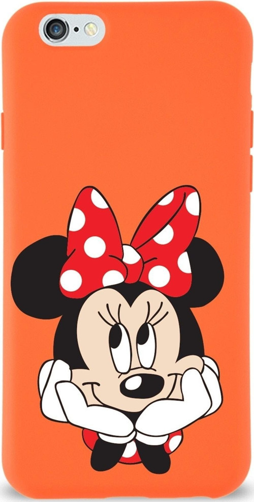 Iphone 6S Plus Uyumlu Lansman Kılıf Minnie Mouse Tasarımlı Altı Kapalı Içi Kadife Kaplı Kapak