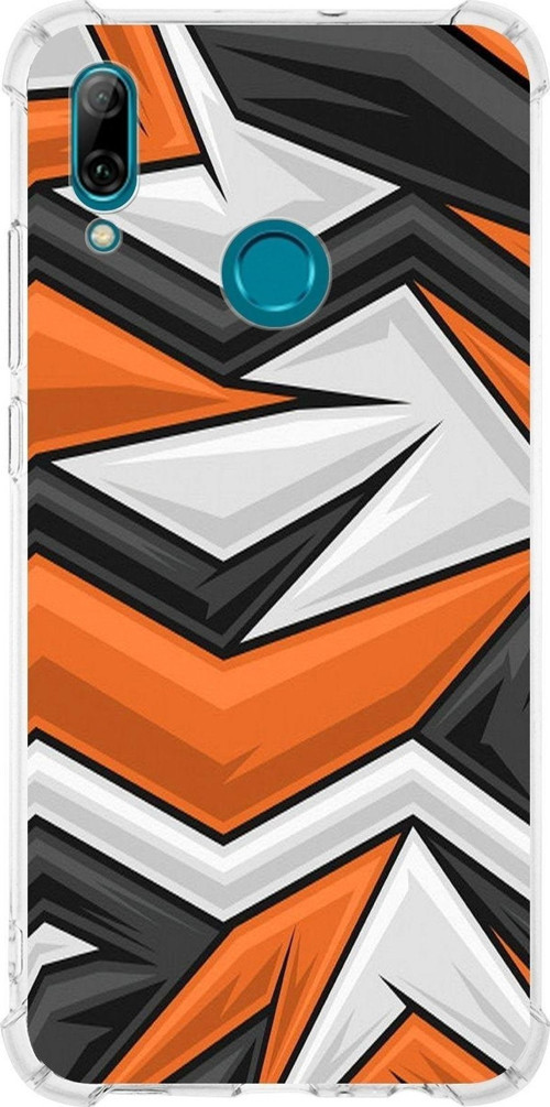 Huawei P Smart 2019 Köşe Korumalı Antişok Kapak Grafiti Tasarımlı Şeffaf Kılıf