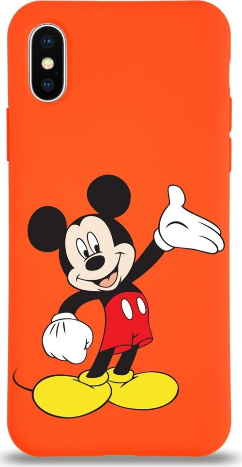 Iphone Xs Max Uyumlu Lansman Kılıf Mickey Mouse Tasarımlı Altı Kapalı Içi Kadife Kaplı Kapak