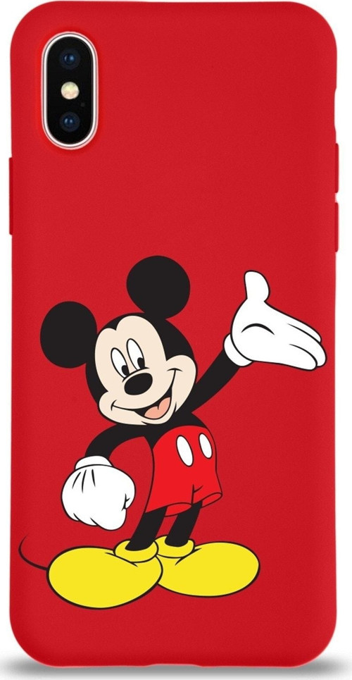 Iphone Xs Max Uyumlu Lansman Kılıf Mickey Mouse Tasarımlı Altı Kapalı Içi Kadife Kaplı Kapak