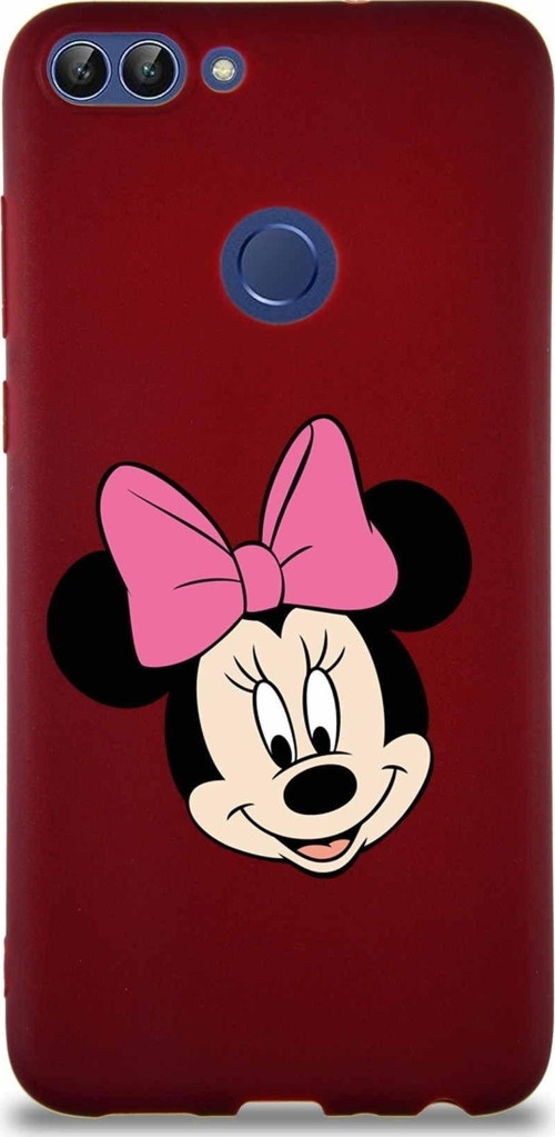 Huawei P Smart Soft Premier Kapak Minnie Mouse-C Tasarımlı Silikon Kılıf - Mürdüm