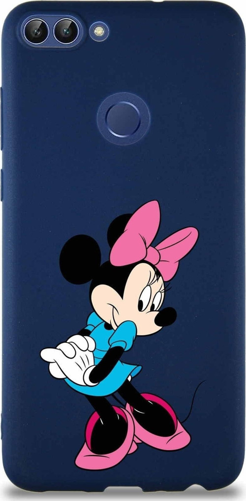 Huawei P Smart Soft Premier Kapak Minnie Mouse-F Tasarımlı Silikon Kılıf - Lacivert