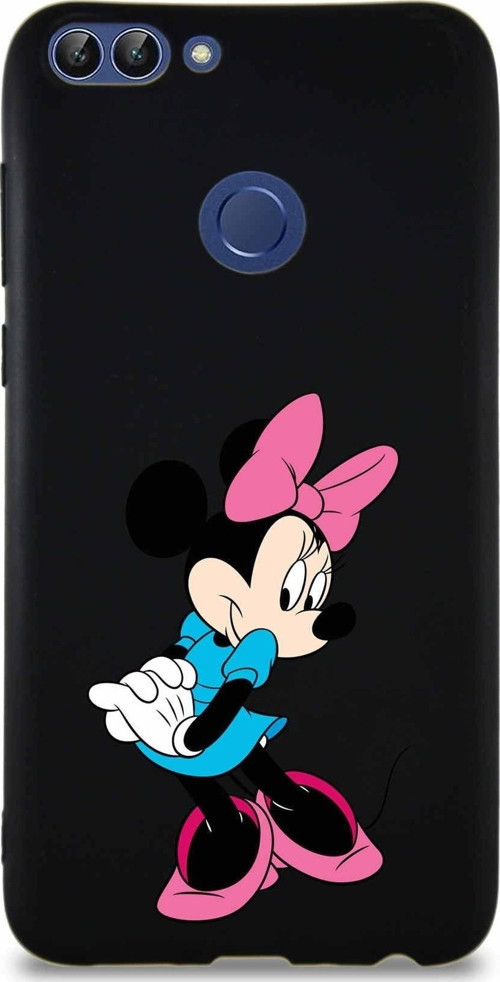 Huawei P Smart Soft Premier Kapak Minnie Mouse-F Tasarımlı Silikon Kılıf - Siyah