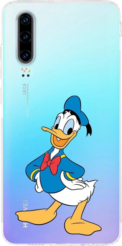 Huawei P30 Kamera Korumalı Kapak Donald Duck Tasarımlı Şeffaf Kılıf