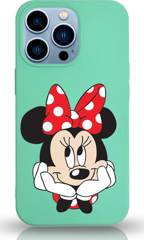 Iphone 13 Pro Uyumlu Lansman Kılıf Minnie Mouse Tasarımlı Altı Kapalı Içi Kadife Kaplı Kapak