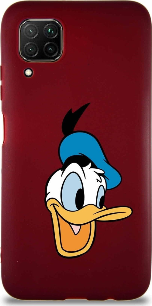 Huawei P40 Lite Soft Premier Kapak Donald Duck-A Tasarımlı Silikon Kılıf - Mürdüm
