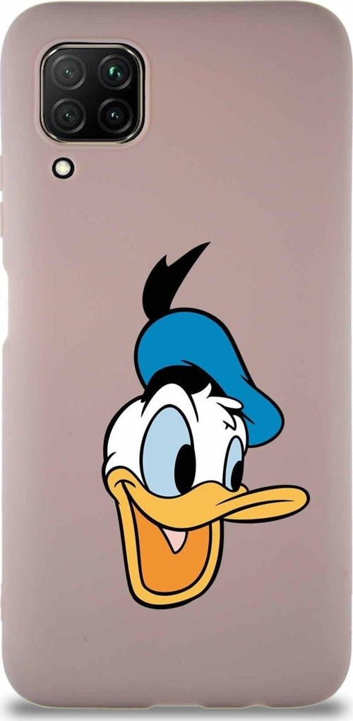 Huawei P40 Lite Soft Premier Kapak Donald Duck-A Tasarımlı Silikon Kılıf - Pudra