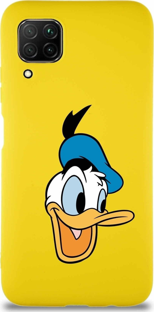 Huawei P40 Lite Soft Premier Kapak Donald Duck-A Tasarımlı Silikon Kılıf - Sarı